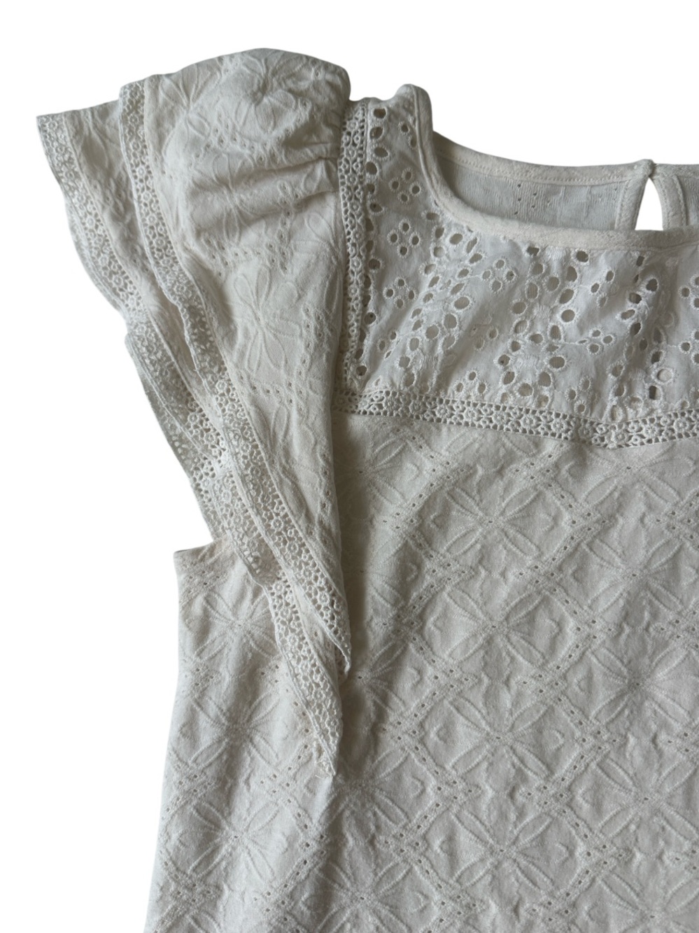 Loft Boho Eyelet Flutter Sleeve top - Picture 7 of 9